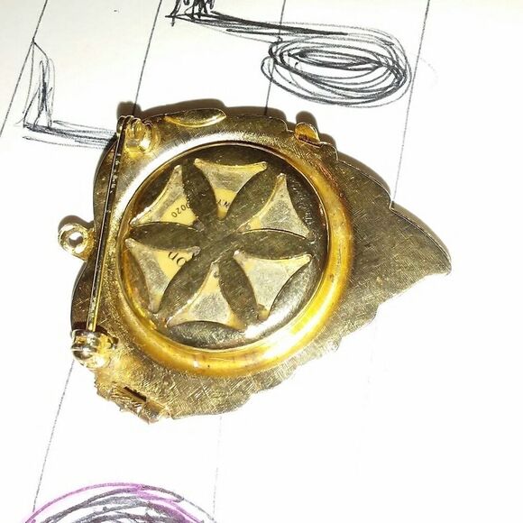 Vintage AVON golden perfume brooch - Picture 4 of 8